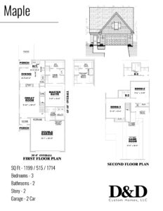 Floor Plan (Walker Meadows Maple) Version 1 D&D Custom Homes
